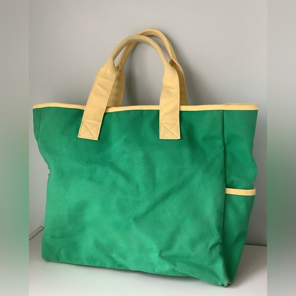 GAP EUC Vintage Green & Yellow summer beach bag - Picture 2 of 16